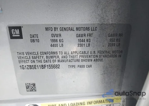 2011 Chevrolet Malibu Ls z USA, uszkodzony, nr VIN 1G1ZB5E11BF155682